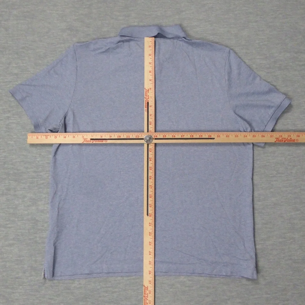 Vineyard Vines Edgartown Polo Mens Large Blue Short Sleeve Heathered Stretch